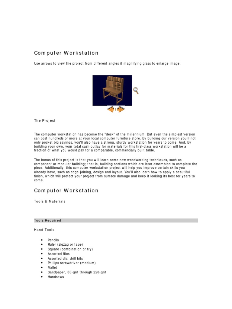 Desk Woodworking Plans Computer Desk | PDF | Blade | Equipment