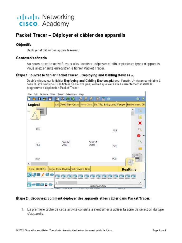 1.1.1.8 Packet Tracer - Deploying and Cabling Devices | PDF ...