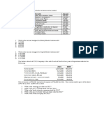 Securities Market Amounts and Financial Ratios for XYZ Company