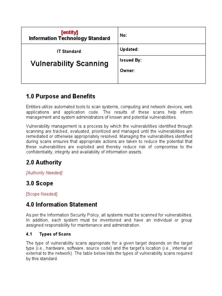 ISO Vulnerability Scanning Standards | PDF | Vulnerability (Computing ...