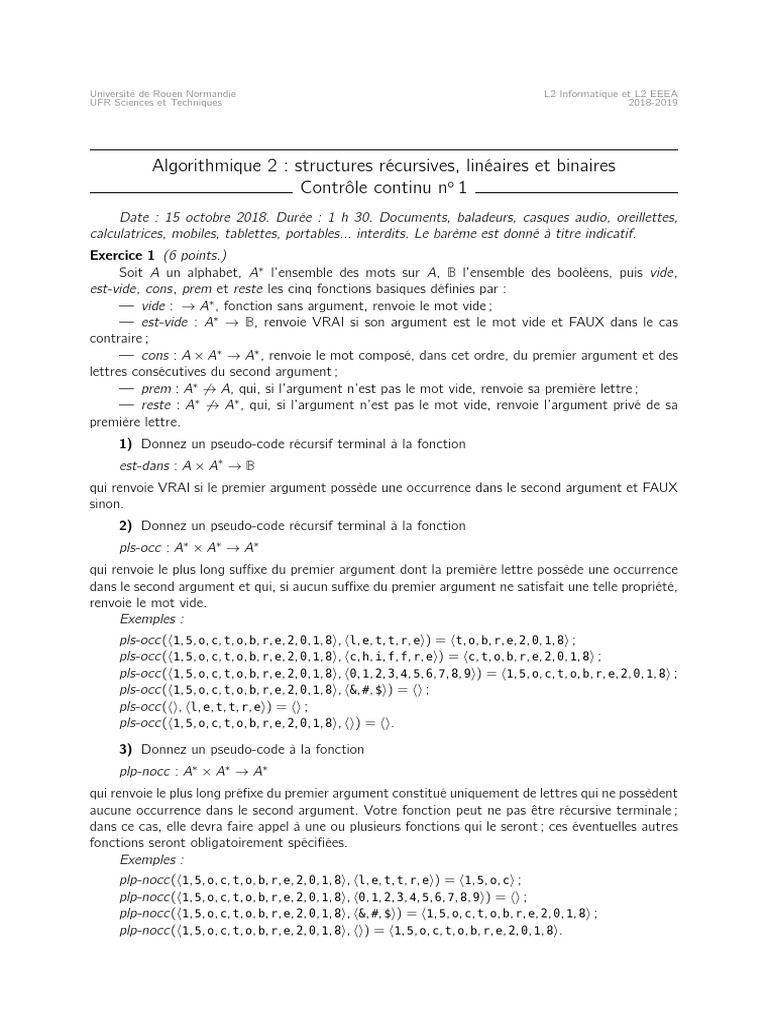 Algorithmique 2 : Structures et Fonctions C | PDF | Mathématiques | Logique