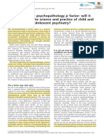 (LIDO) Editorial - The Psychopathology P Factor - Will It Revolutionise The Science and Practice of Child and Adolescent Psychiatry