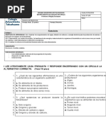 Prueba Cadenas Tróficas y Fotosíntesis.