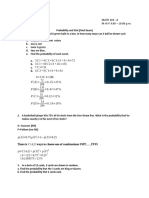Probability and Statistics (Final Exam