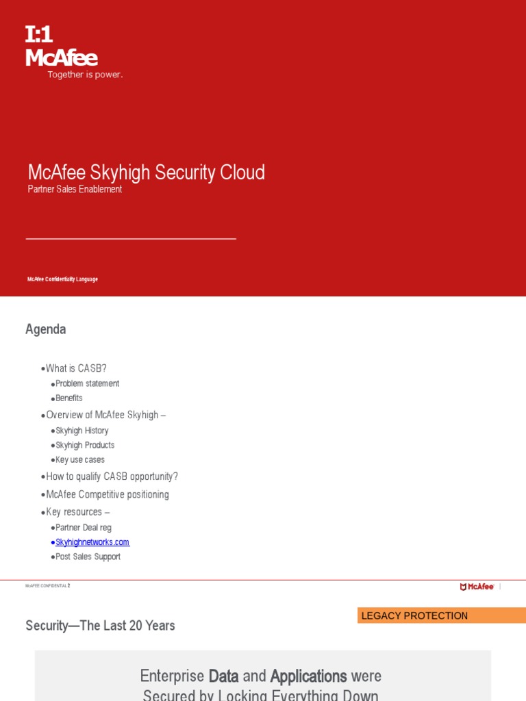 McAfee-Skyhigh-sales-presentation For Partners For Asher | PDF | Cloud ...