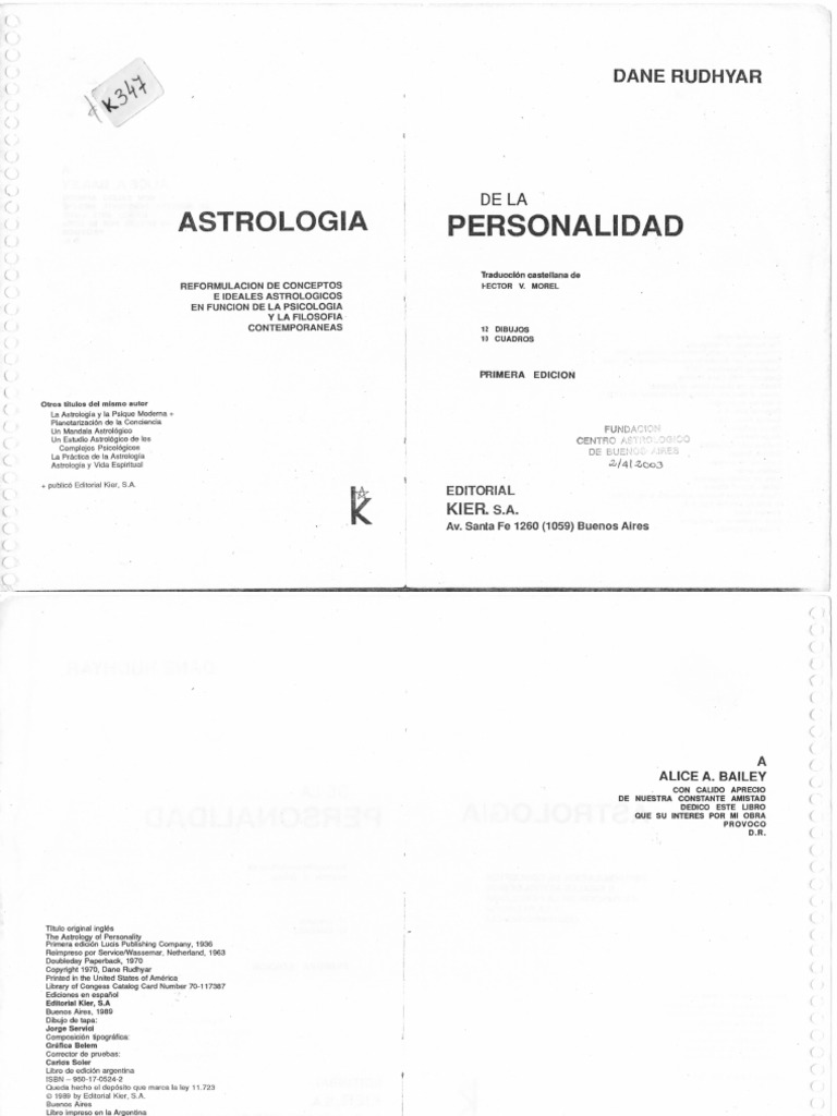 Astrología de La Personalidad - Dane Rudhyar | PDF