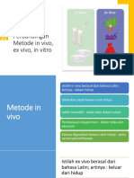 Metode in Vivo, Ex Vivo Dan in Vitro