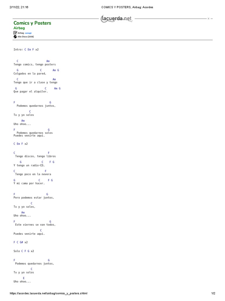 COMICS Y POSTERS, Airbag Acordes PDF