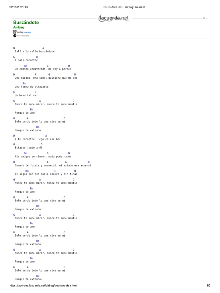 BUSCANDOTE, Airbag Acordes PDF