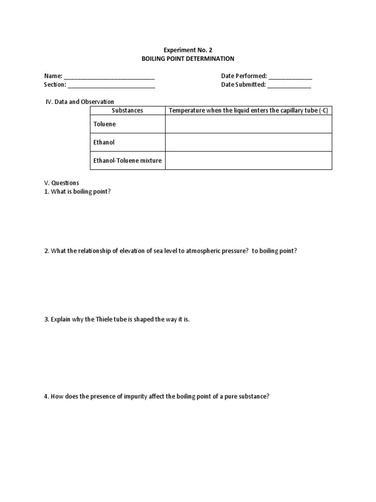 Boiling Point Experiment Guide | PDF | Science & Mathematics