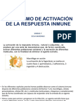 Unidad 7 Mecanismo de activación de la respuesta inmune