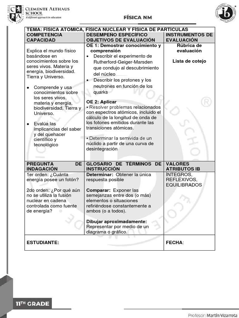 Tema Física Atómica Nuclear Y De Partículas Pdf Cuarc