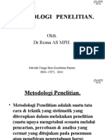 Metodologi Penelitian.: Oleh. DR - Resna AS MPH