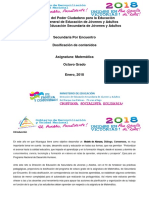 Matemática octavo grado dosificación contenidos