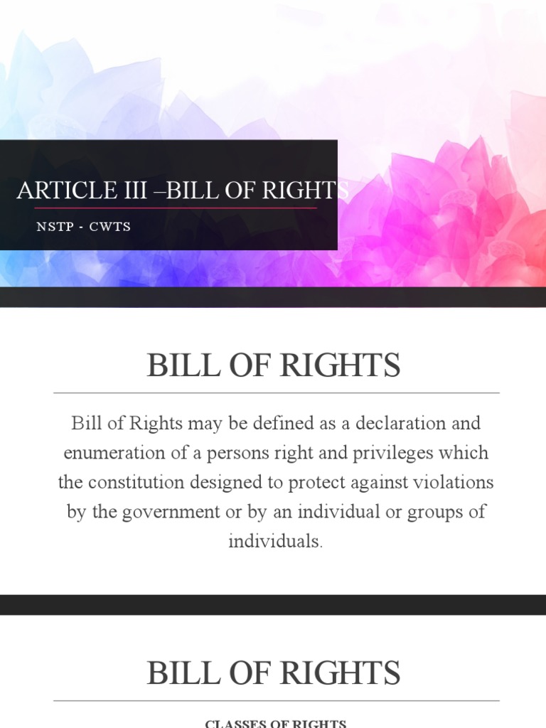 Article III - Bill of Rights | PDF | Search And Seizure | Due Process ...