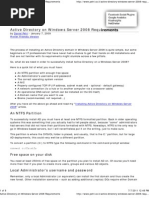 Active Directory on Windows Server 2008 Requirements