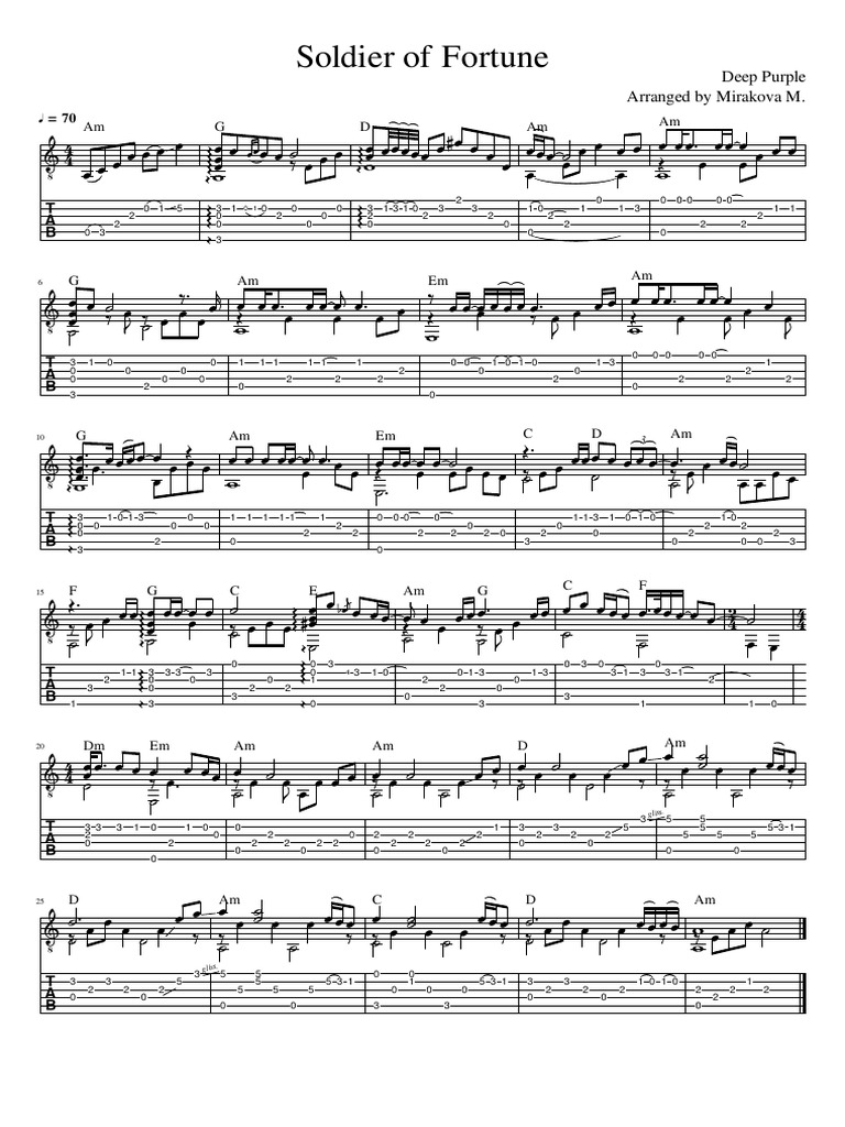 Soldier of Fortune Guitar Tabs | PDF