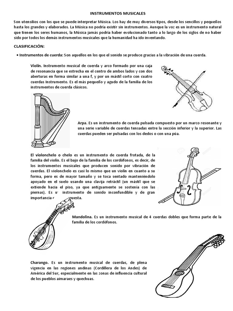 Tipos de Instrumentos Musicales | PDF | Instrumentos musicales ...