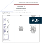 PLC Operaciones Artméticas