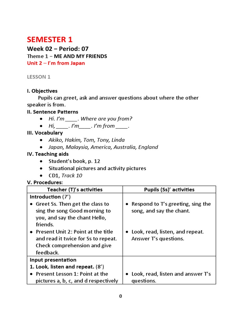 Grade 4 English Unit 2 Lesson Plan | PDF | Reading Comprehension ...
