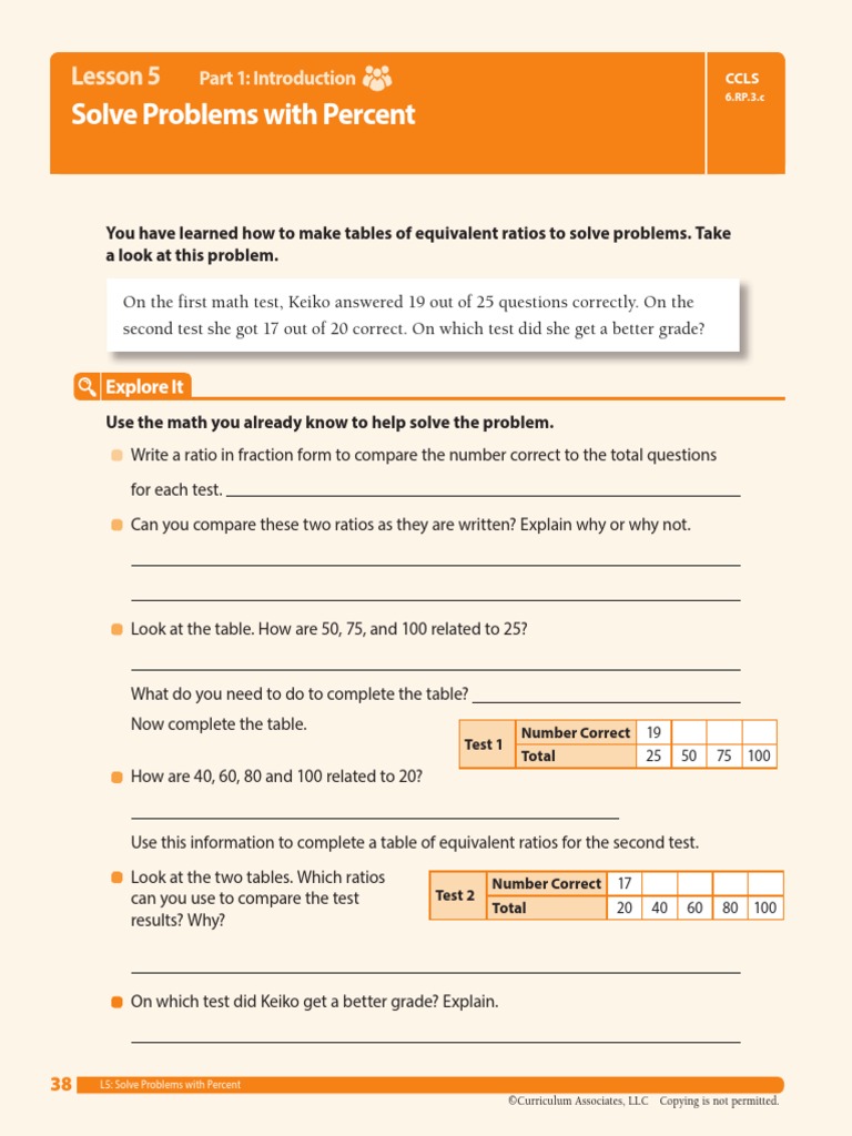 Lesson 5 Ccls Solve Problems With Percent Weebly | PDF | Percentage ...