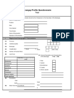 Barangay Profile Questionnaire