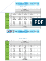 Grade 7-9 class schedules