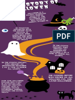 Infografía Fiesta Halloween Truco o Trato Divertido Ilustración de Miedo Violeta Naranja