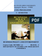 Business Policy & Environment Block-1-4