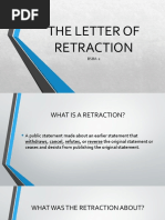 The Letter of Retraction