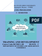 Training and Development Block 1-3