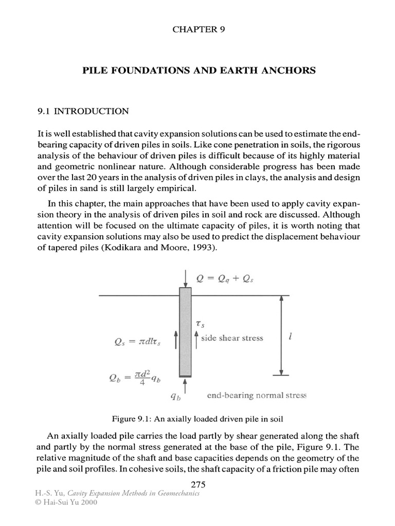 Pile Foundation and Earth Anchors Using Cavity Expansion Method PDF
