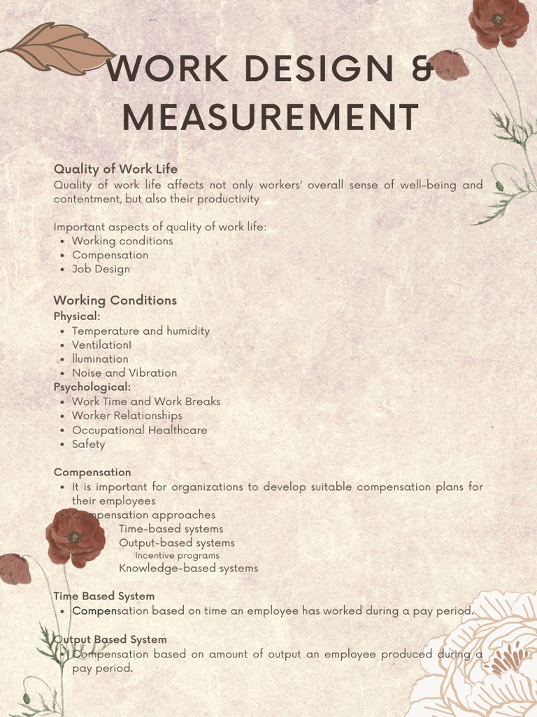 Work Design and Measurement Strategies | PDF | Workplace | Economies