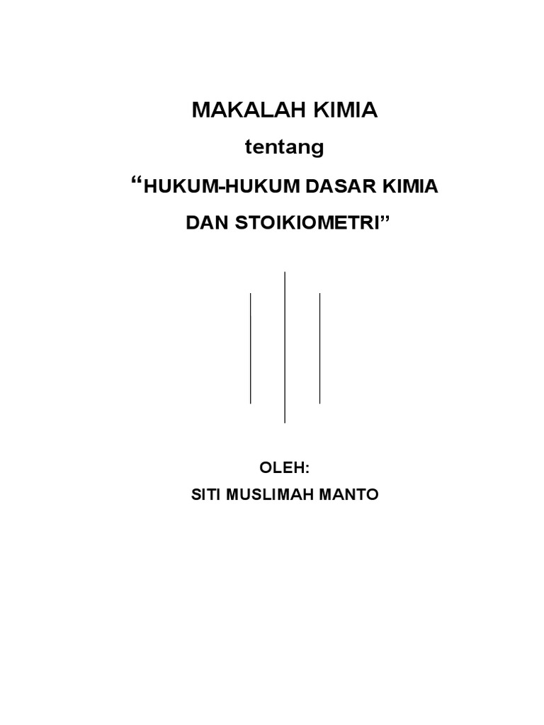 Hukum Dasar Kimia dan Stoikiometri | PDF | Sains & Matematika