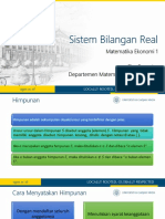 Sistem Bilangan Real Dan Himpunan