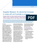 Clifford Chance Asia Client Briefing Supplier Beware An Abnormal Increase in Costs Will Not Frustrate A Contract