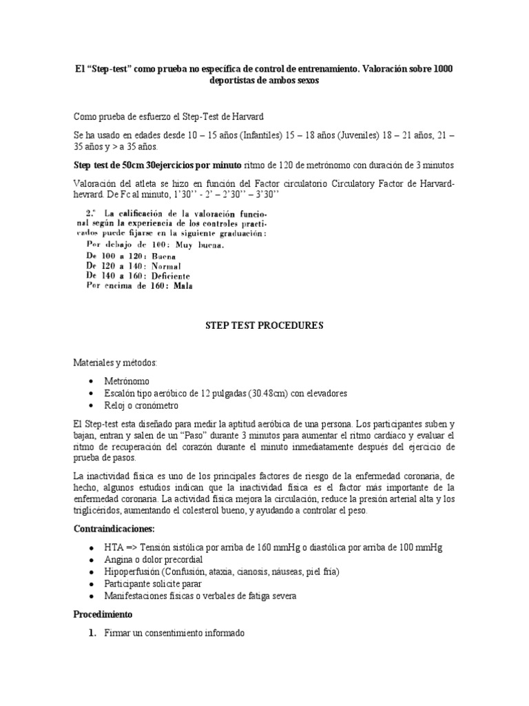Step Test Medicina