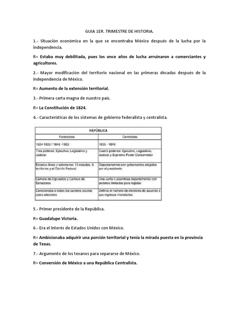 Guia 1er Trim. de Historia 5° PDF