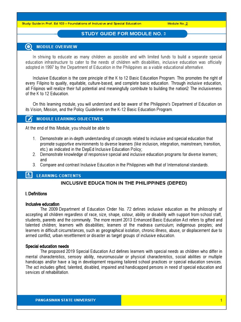 Inclusive Education in the Philippines Guide | PDF | Inclusion ...