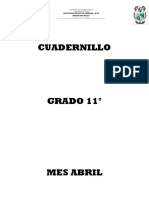 Cuadernillo GRADO 11 MES ABRIL