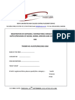 Tender Document For Registration Kuccps - Reg - 2022 - 2024