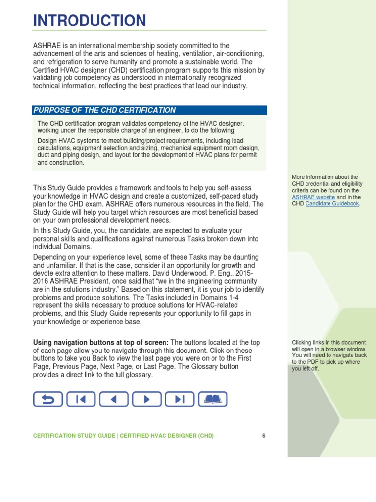 Purpose of The CHD Certification Using Navigation Buttons at Top of