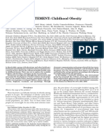 CONSENSUS STATEMENT: Childhood Obesity: Printed in U.S.A