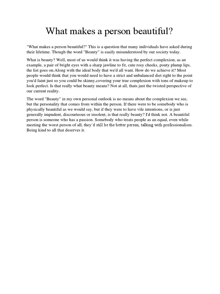 What makes a person beautiful pdf