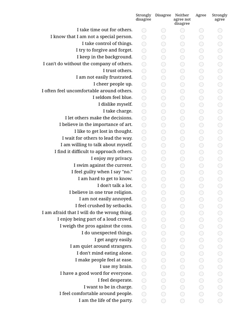 16 Personality Factors Test Interpretation