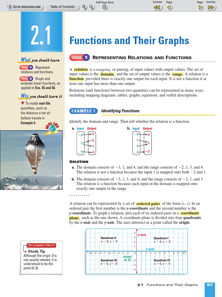 2.1 Functions and Their Graphs | PDF | Function (Mathematics ...