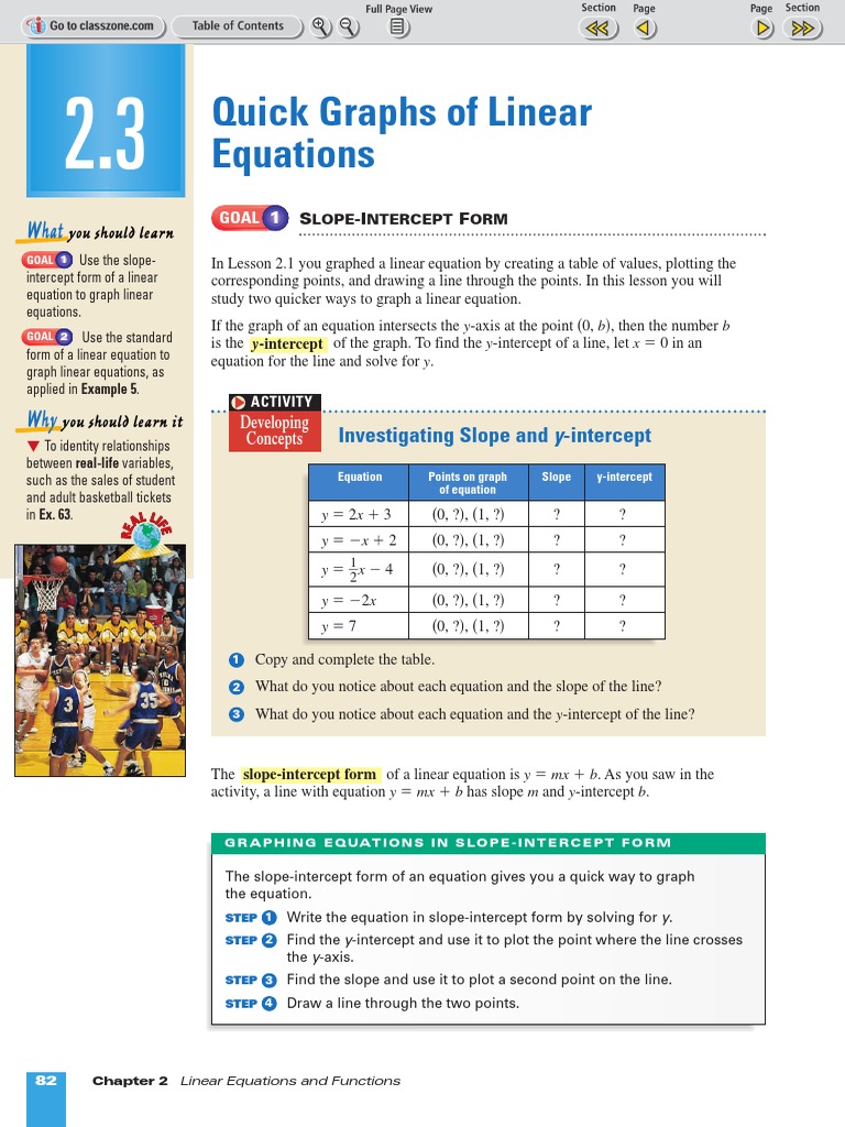Quick Graphing of Linear Equations | PDF | Equations | Mathematics