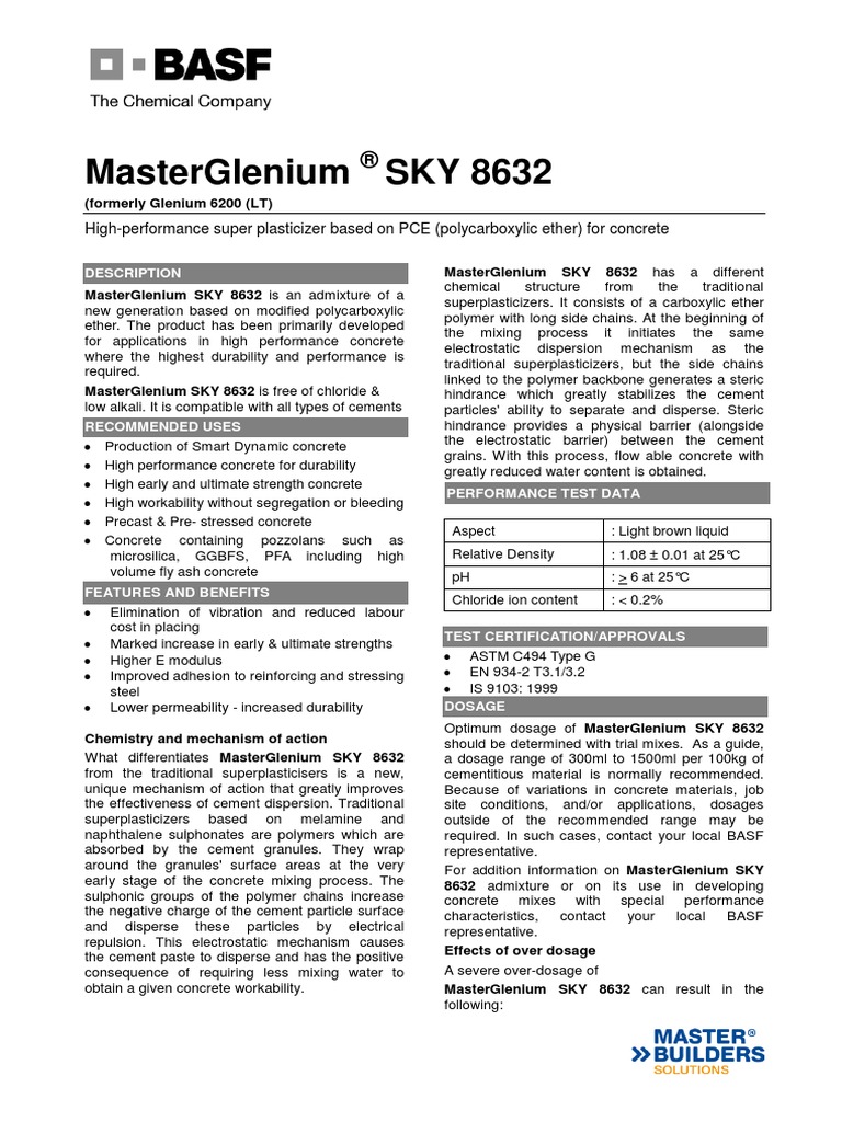 Masterglenium Sky 8632 Tds Download Free PDF Concrete Civil
