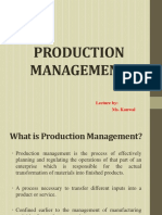 Production Management in Pharmaceutical Marketing and Management