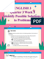 English Quarter 3 Week 4 Identify Possible Solutions To Problems